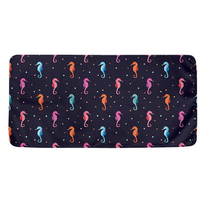 Colorful Seahorse Pattern Print Towel