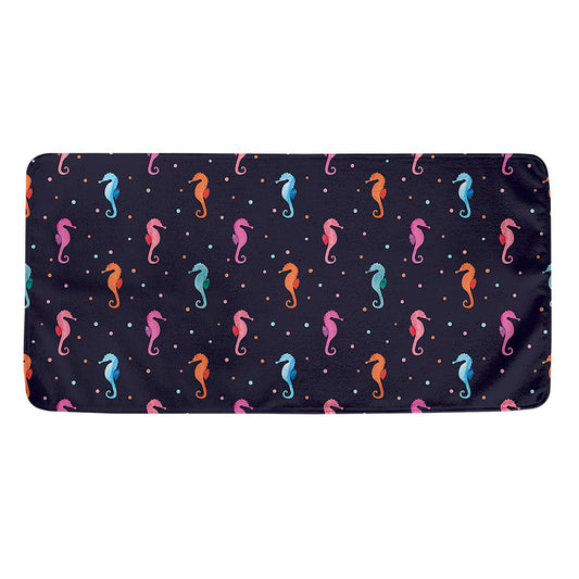 Colorful Seahorse Pattern Print Towel