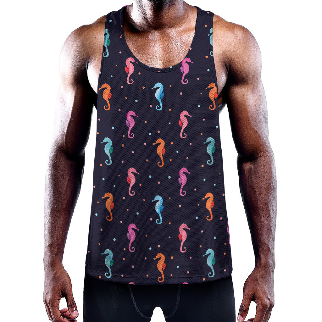 Colorful Seahorse Pattern Print Training Tank Top
