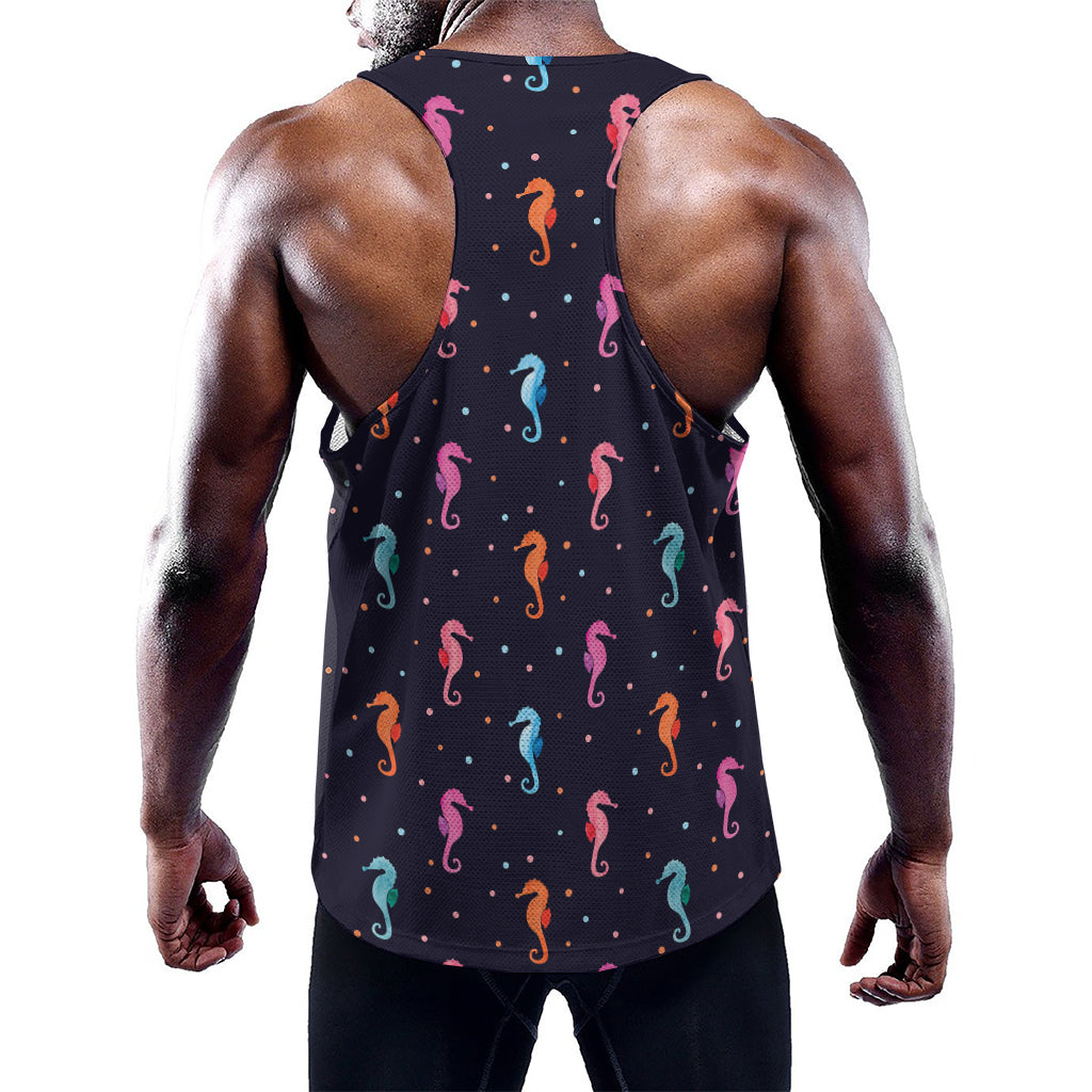 Colorful Seahorse Pattern Print Training Tank Top