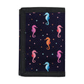 Colorful Seahorse Pattern Print Trifold Wallet