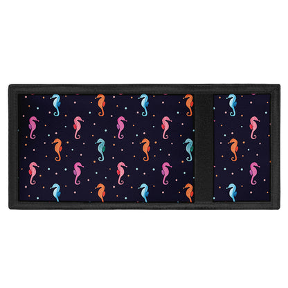 Colorful Seahorse Pattern Print Trifold Wallet
