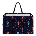 Colorful Seahorse Pattern Print Utility Tote Bag