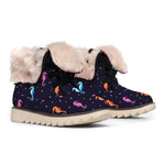 Colorful Seahorse Pattern Print Winter Boots