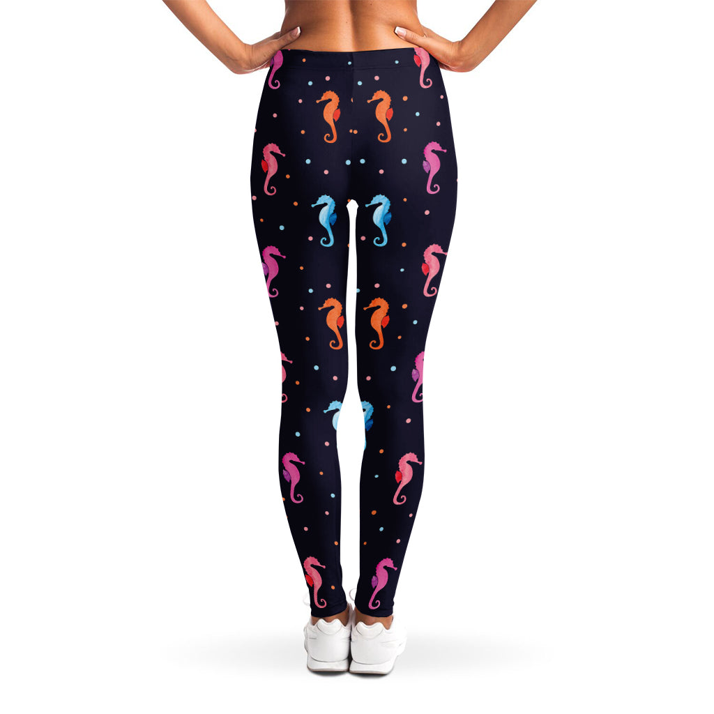 Colorful Seahorse Pattern Print Women's Leggings