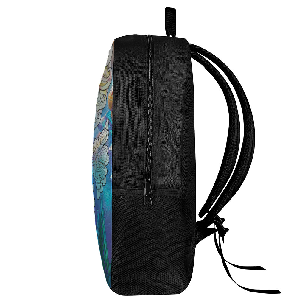 Colorful Seahorse Print 17 Inch Backpack