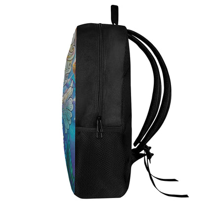 Colorful Seahorse Print 17 Inch Backpack