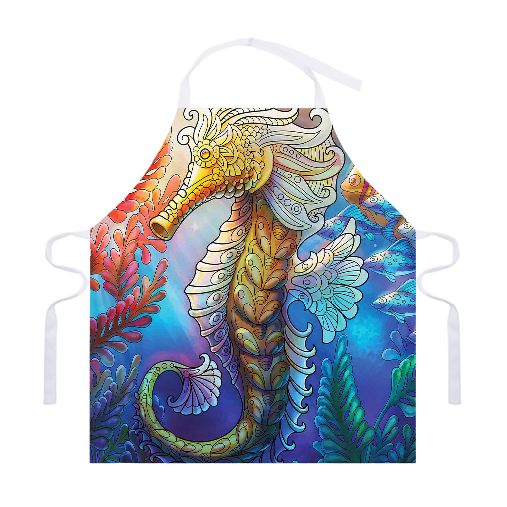 Colorful Seahorse Print Adjustable Apron