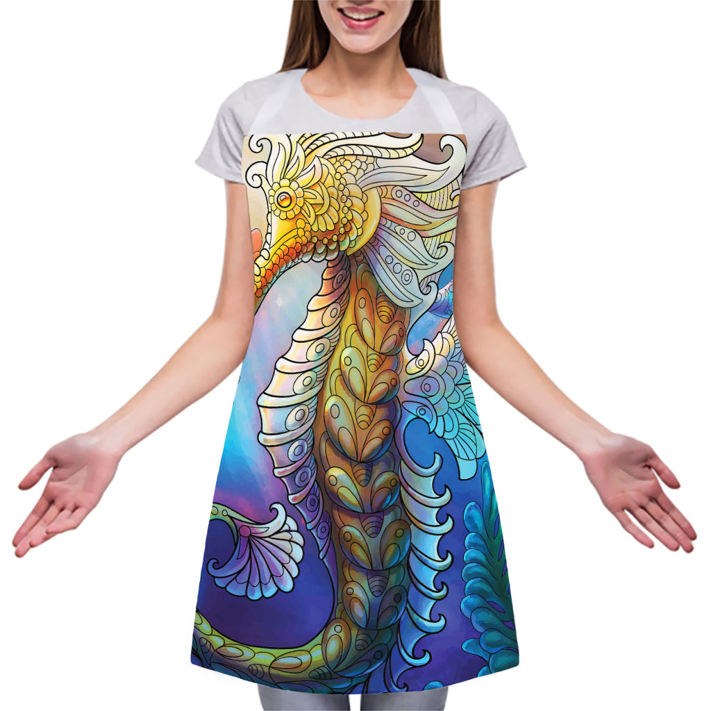 Colorful Seahorse Print Adjustable Apron