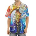 Colorful Seahorse Print Aloha Shirt