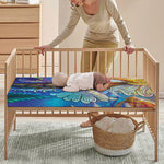 Colorful Seahorse Print Baby Crib Sheet