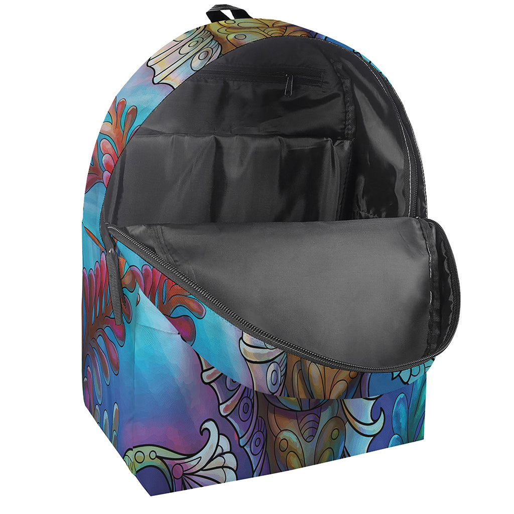 Colorful Seahorse Print Backpack