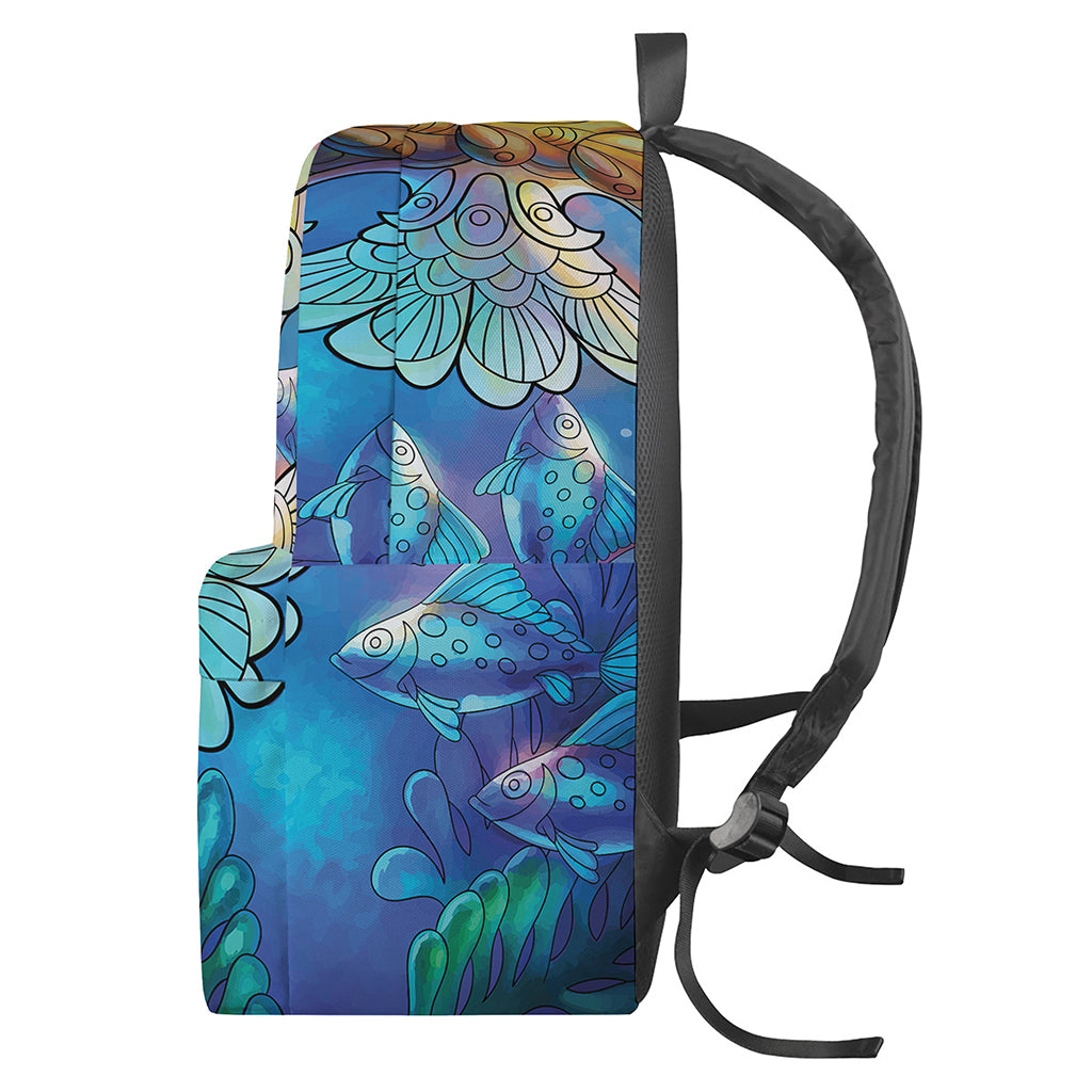 Colorful Seahorse Print Backpack