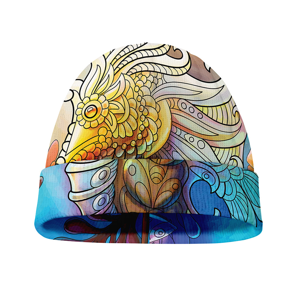Colorful Seahorse Print Beanie
