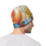 Colorful Seahorse Print Beanie