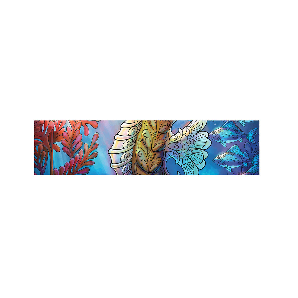 Colorful Seahorse Print Bed Runner