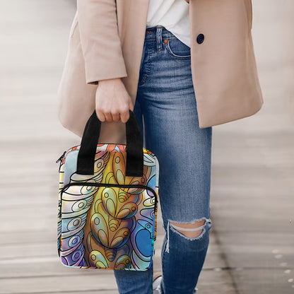 Colorful Seahorse Print Bible Tote Bag