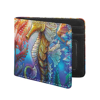 Colorful Seahorse Print Bifold Wallet
