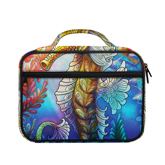Colorful Seahorse Print Briefcase Bible Bag