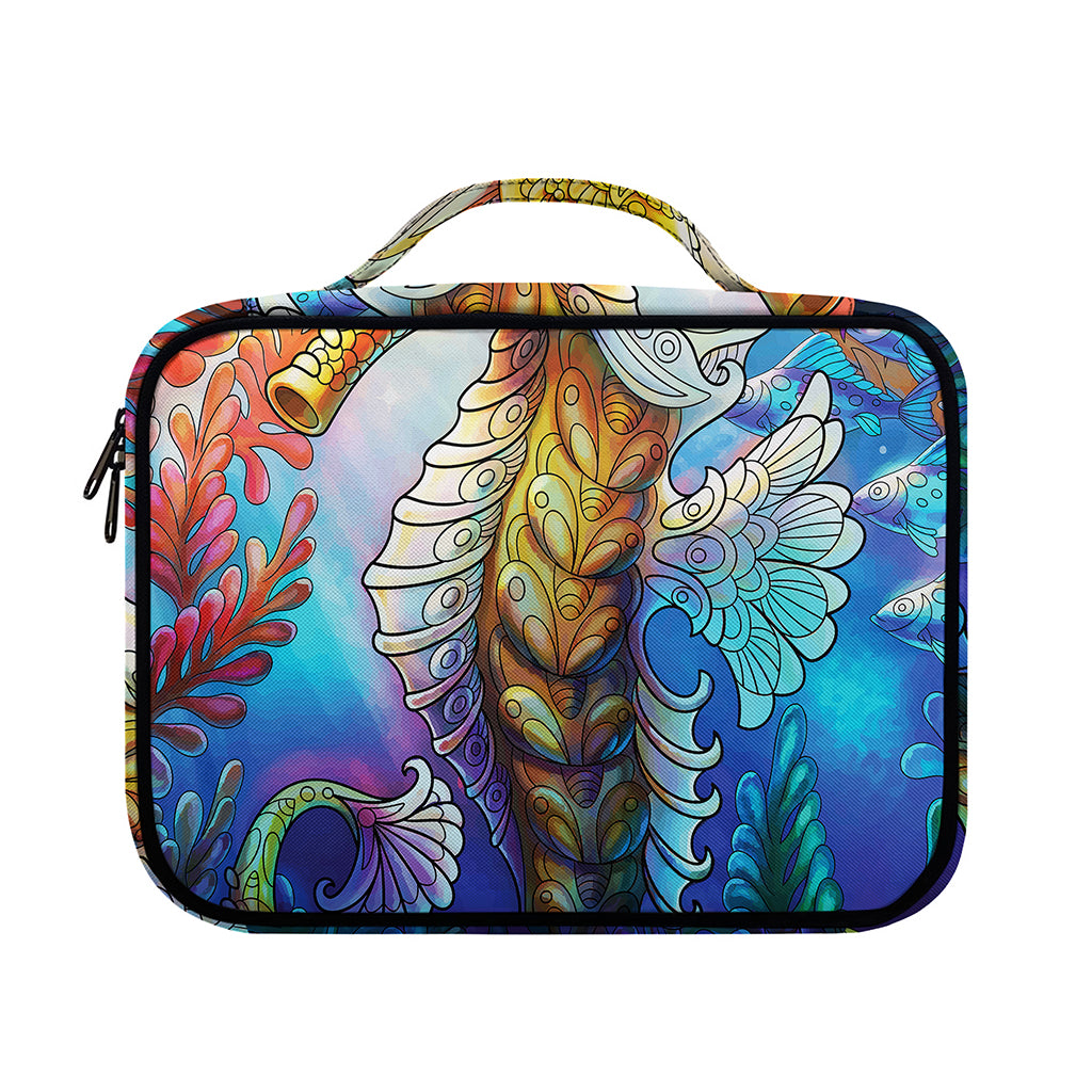 Colorful Seahorse Print Briefcase Bible Bag
