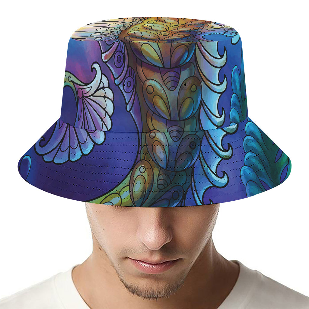 Colorful Seahorse Print Bucket Hat