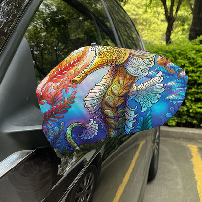 Colorful Seahorse Print Car Side Mirror Covers