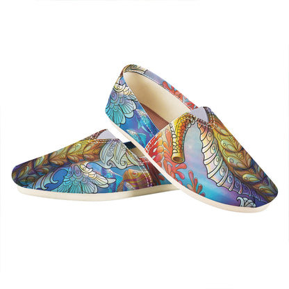 Colorful Seahorse Print Casual Shoes