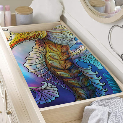 Colorful Seahorse Print Changing Pad Cover