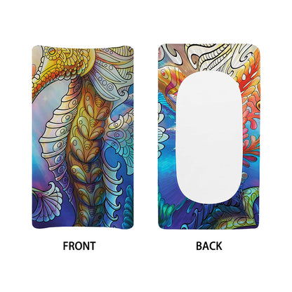 Colorful Seahorse Print Changing Pad Cover