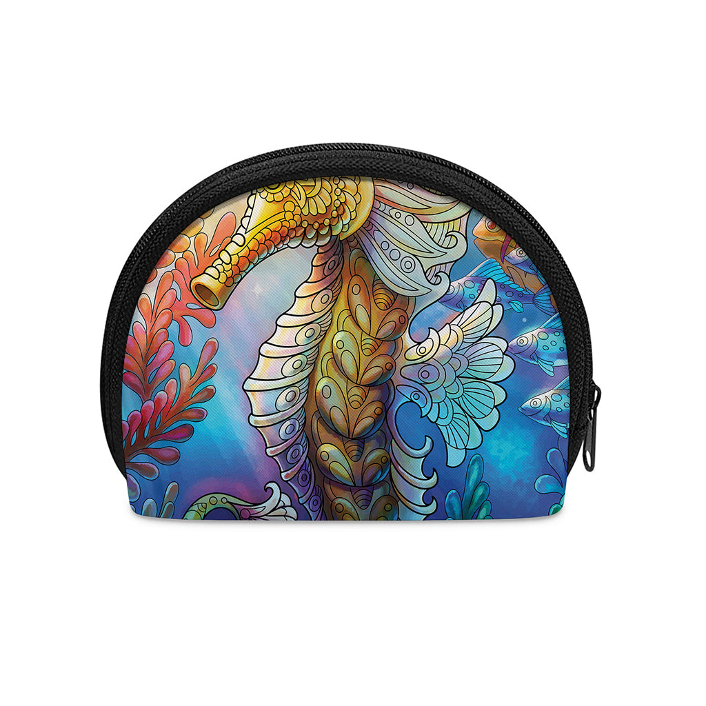 Colorful Seahorse Print Coin Purse