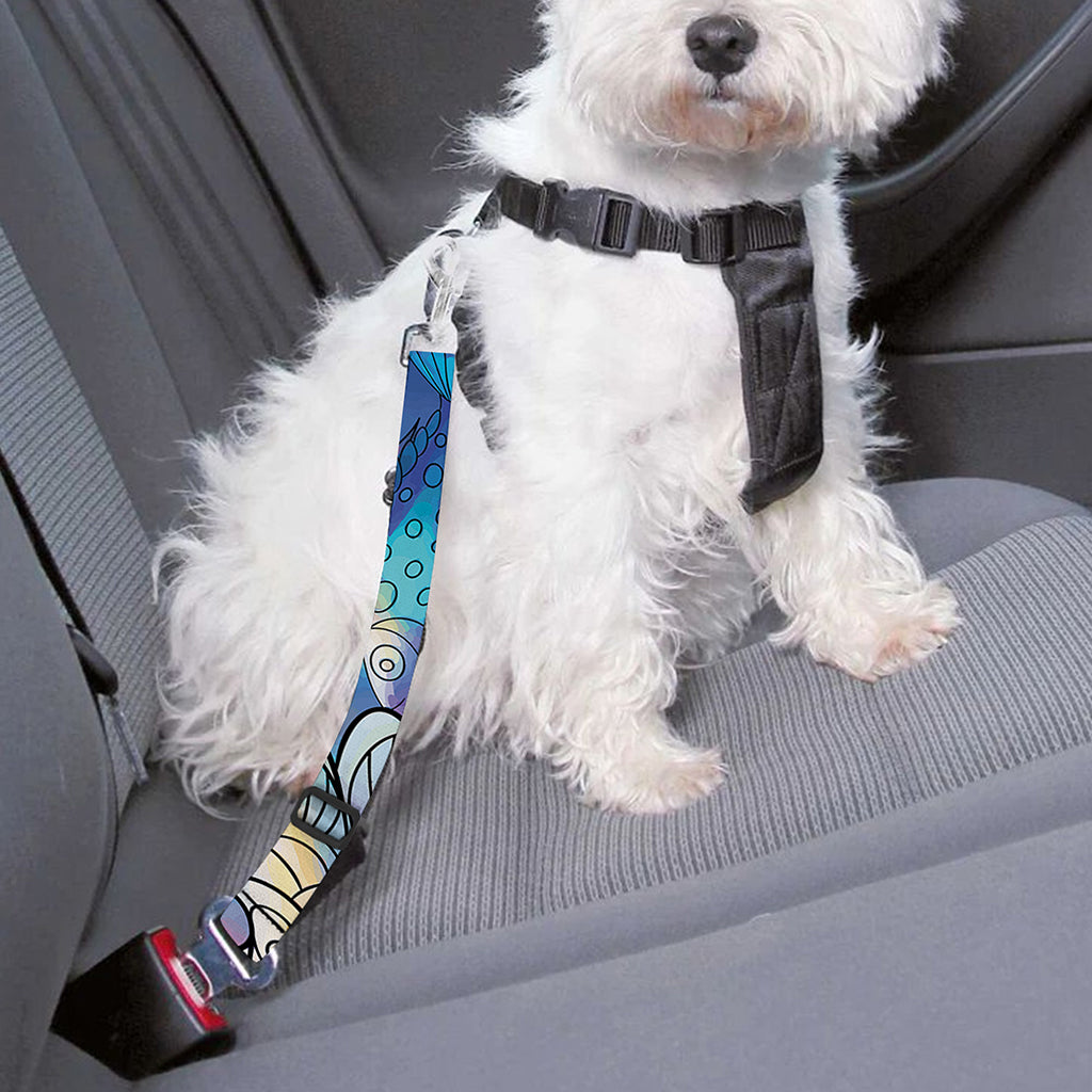 Colorful Seahorse Print Dog Seat Belt
