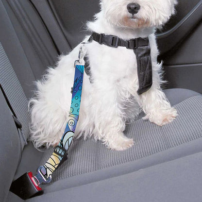 Colorful Seahorse Print Dog Seat Belt