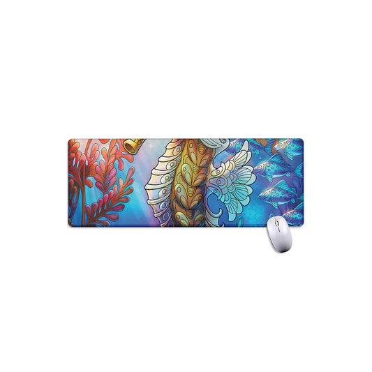 Colorful Seahorse Print Extended Mouse Pad
