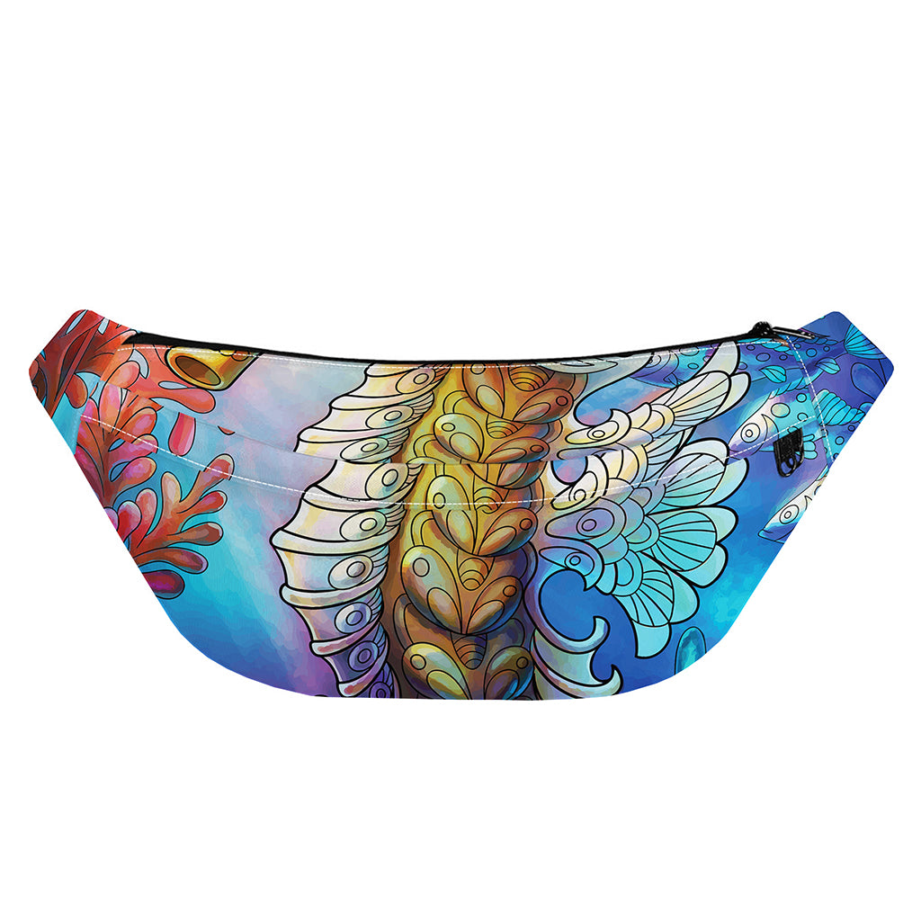 Colorful Seahorse Print Fanny Pack