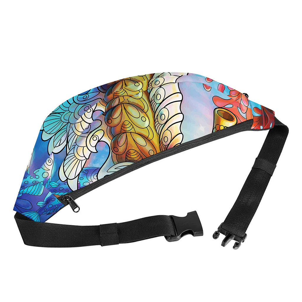Colorful Seahorse Print Fanny Pack