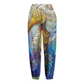 Colorful Seahorse Print Fleece Lined Knit Pants