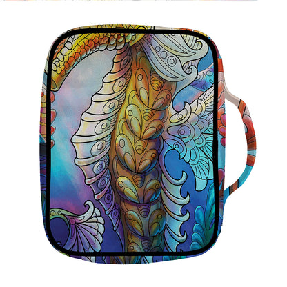 Colorful Seahorse Print Front Pocket Bible Bag