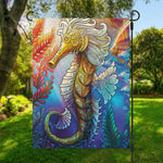 Colorful Seahorse Print Garden Flag