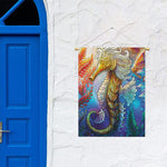 Colorful Seahorse Print Garden Flag