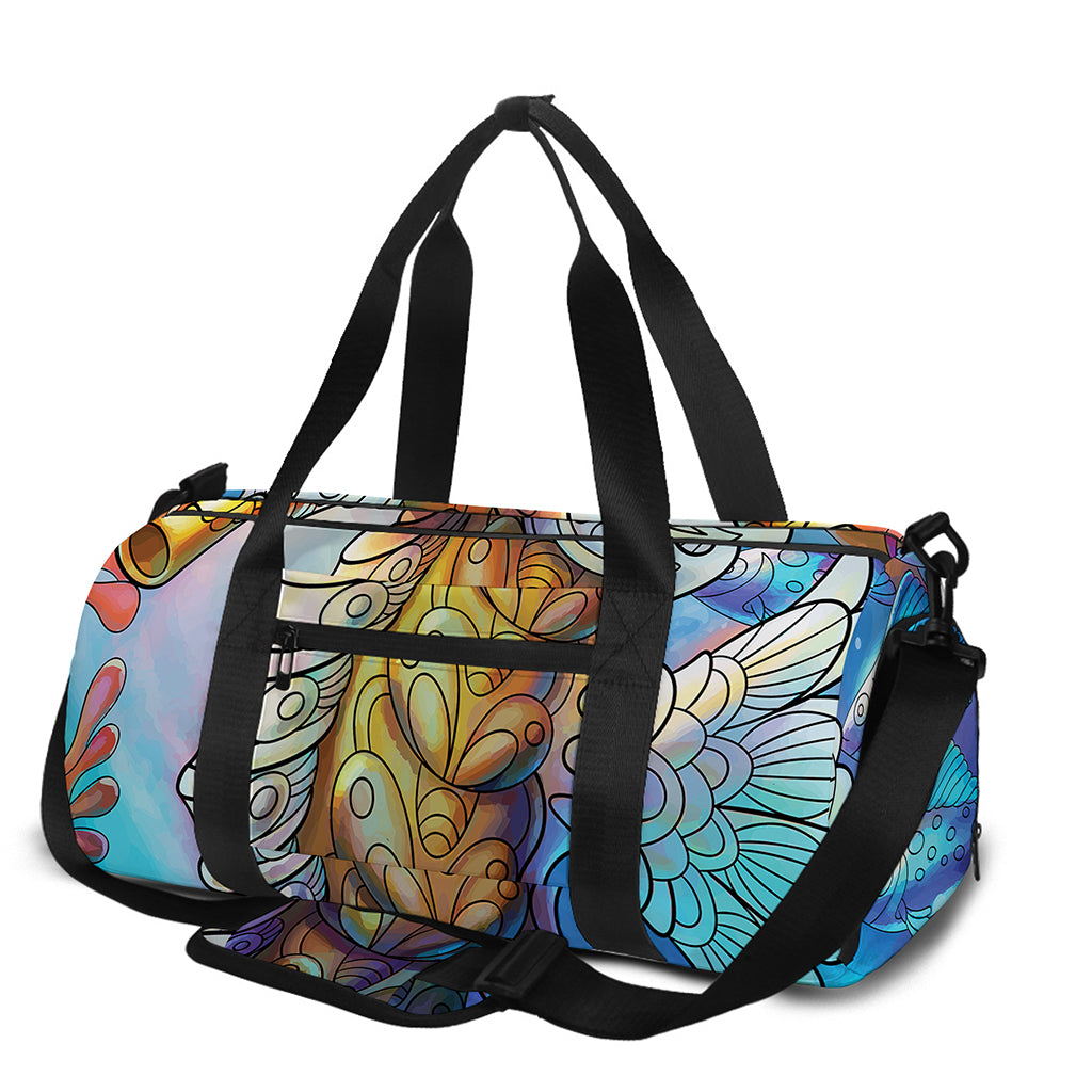 Colorful Seahorse Print Gym Bag