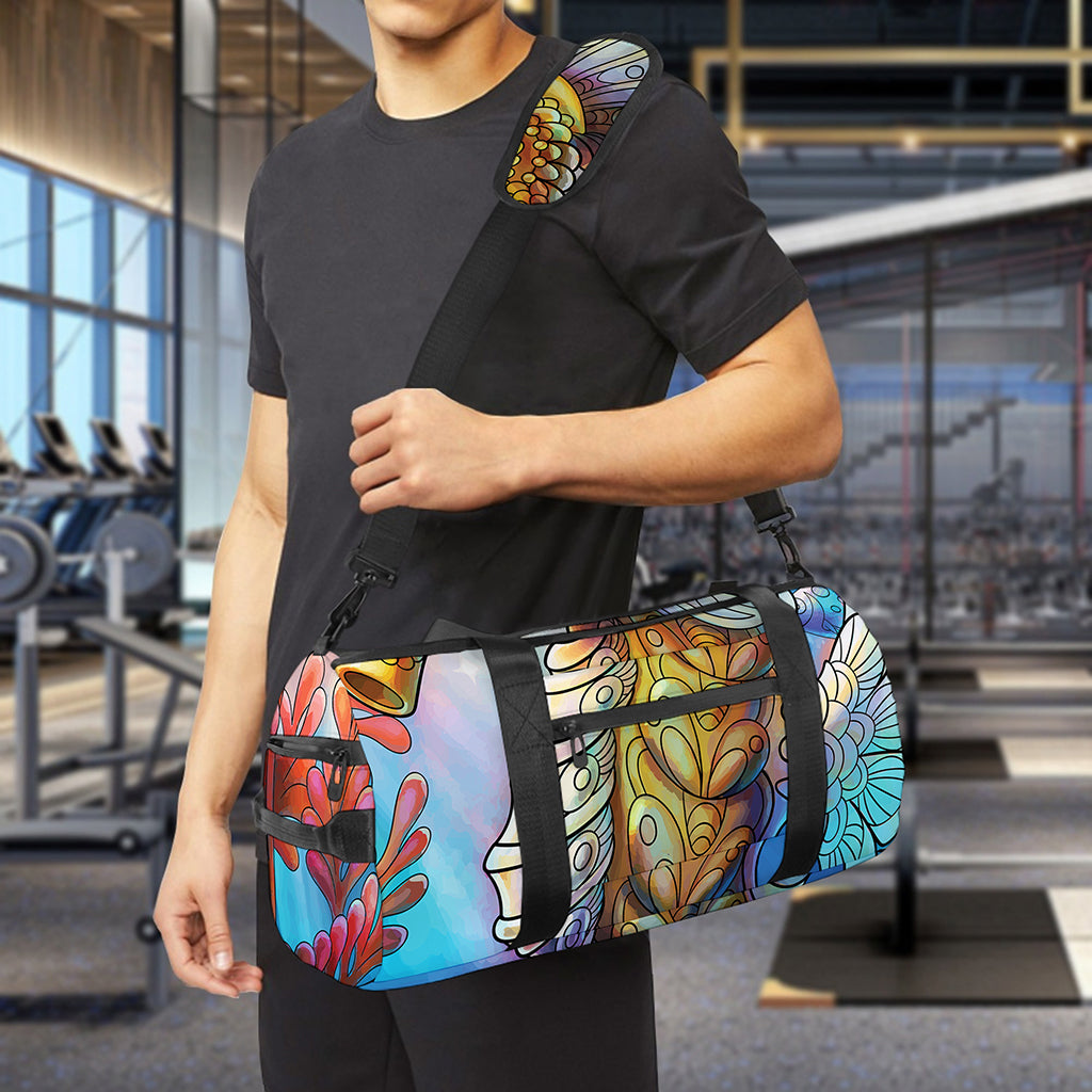 Colorful Seahorse Print Gym Bag