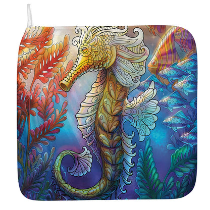 Colorful Seahorse Print Hand Towel