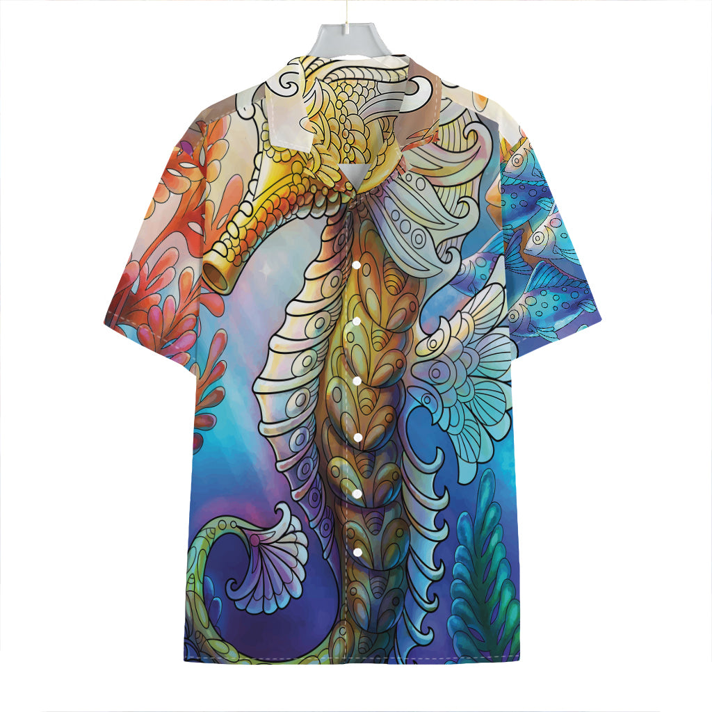 Colorful Seahorse Print Hawaiian Shirt