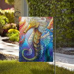 Colorful Seahorse Print House Flag