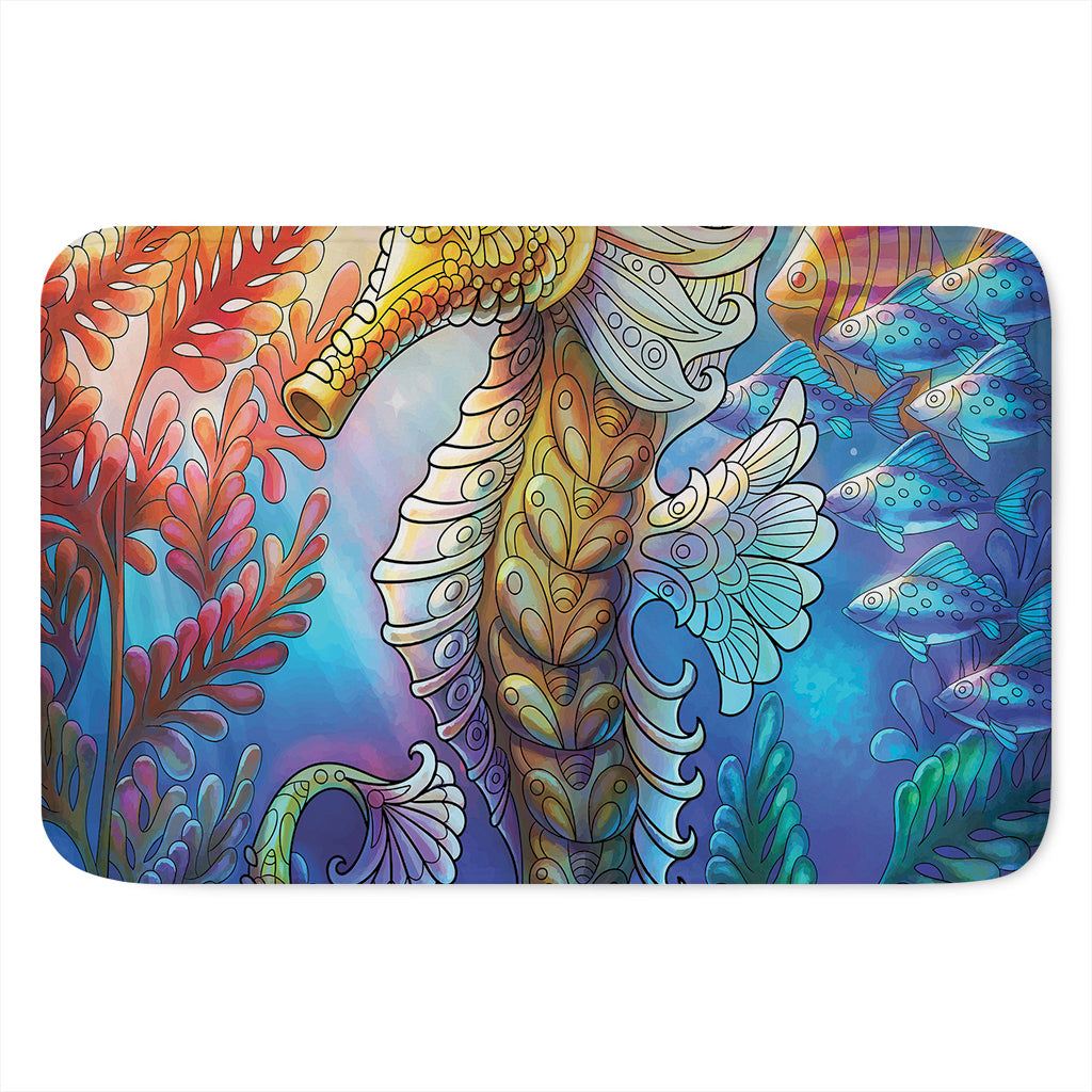 Colorful Seahorse Print Indoor Door Mat