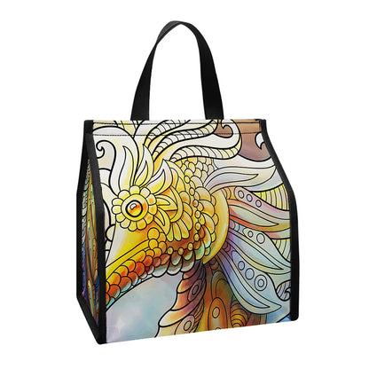 Colorful Seahorse Print Insulated Lunch Tote