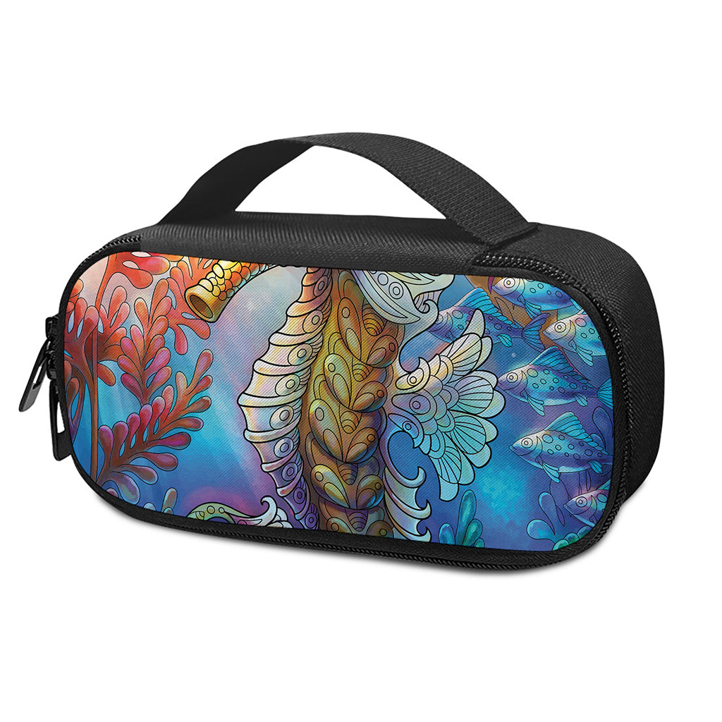 Colorful Seahorse Print Insulin Cooler Travel Case