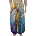 Colorful Seahorse Print Lantern Pants
