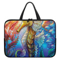 Colorful Seahorse Print Laptop Sleeve With Handle