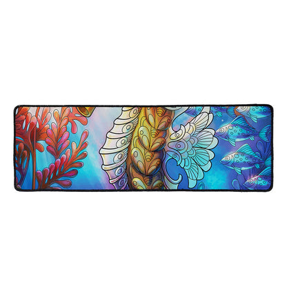 Colorful Seahorse Print Long Kitchen Mat